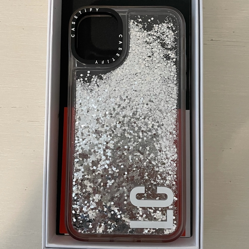 Casetify iPhone 11 Glitter Case Monochrome Silver